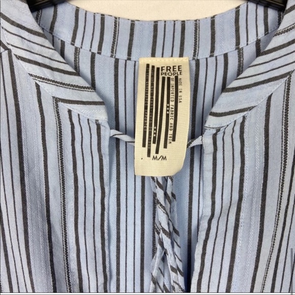 Free People Blue Striped Oversized Tunic Top - Picture 7 of 8